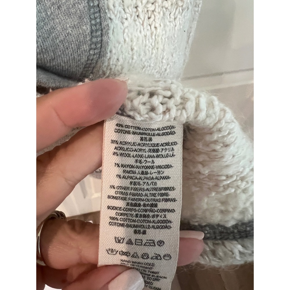 Free People Beautiful Sinner Sweatshirt Sweater Gray Ivory Alpaca Blend Small - Picture 7 of 7